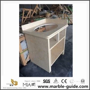 Природный камень Китай Бежевый мраморный стол для кухни / ванной