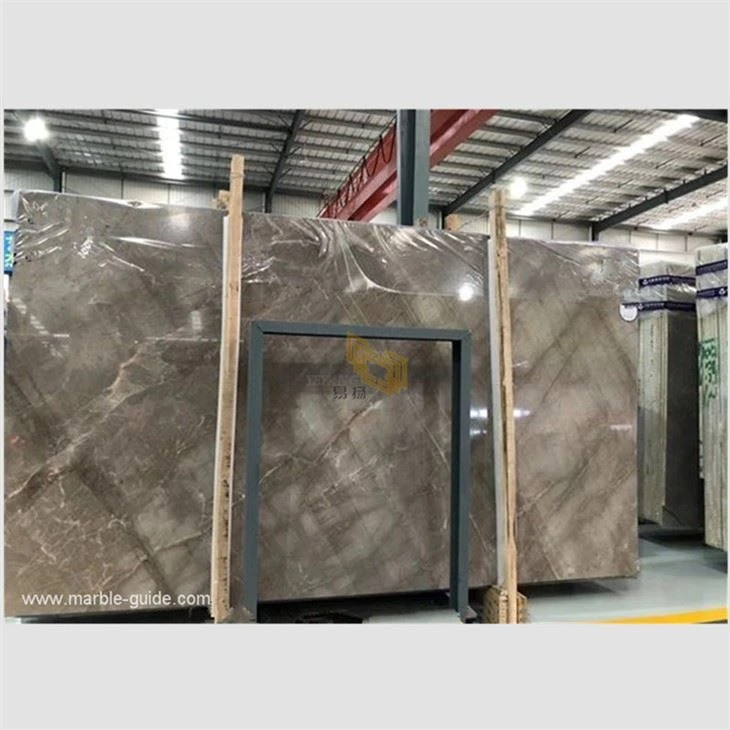 Gold Brick Gray Marble Effect Floor Tiles
