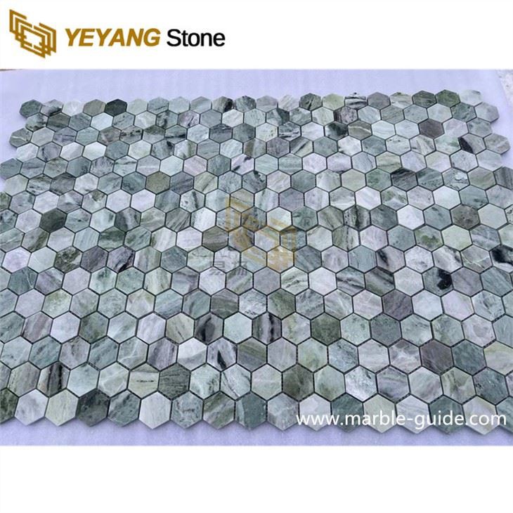 Плитки мозаики зеленого цвета нефрита льда мраморные для кухни Баксплаш и стены ванной комнаты